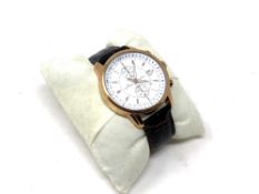 A gent's stainless steel Rene Valente quartz calendar wristwatch.