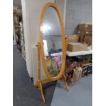 A contemporary cheval mirror