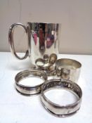 A silver mug, Birmingham hallmarks,