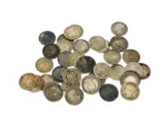Forty Victorian shillings, earliest 1839, 1852, 1851, 1865, 1871, 1872, 1875 , 1874, 1877, 1875.