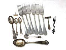 A quantity of cutlery including heavy forks, all items stamped 84. 830 835 and 800.