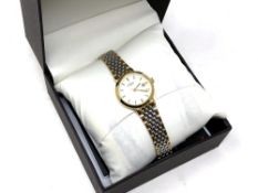 A lady's stainless steel Rotary quartz calendar wristwatch, boxed.