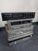 A teak cased Amstrad IC2000 Mk III together with an Aiwa stereo double cassette deck,