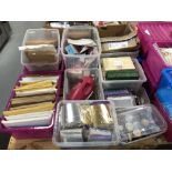 A pallet containing a large quantity of craft items including card making materials, stickers,