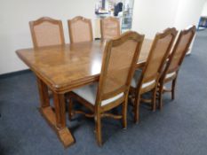 A John Lewis Frank Hudson poppy oak and ash refectory extending dining table,