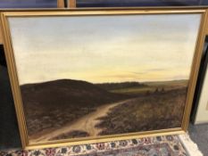 M Espessen : View across a moorland, oil on canvas, 99 x 75 cm, framed.