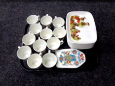 A tray containing approximately 29 pieces of Figgjo Norwegian tea china