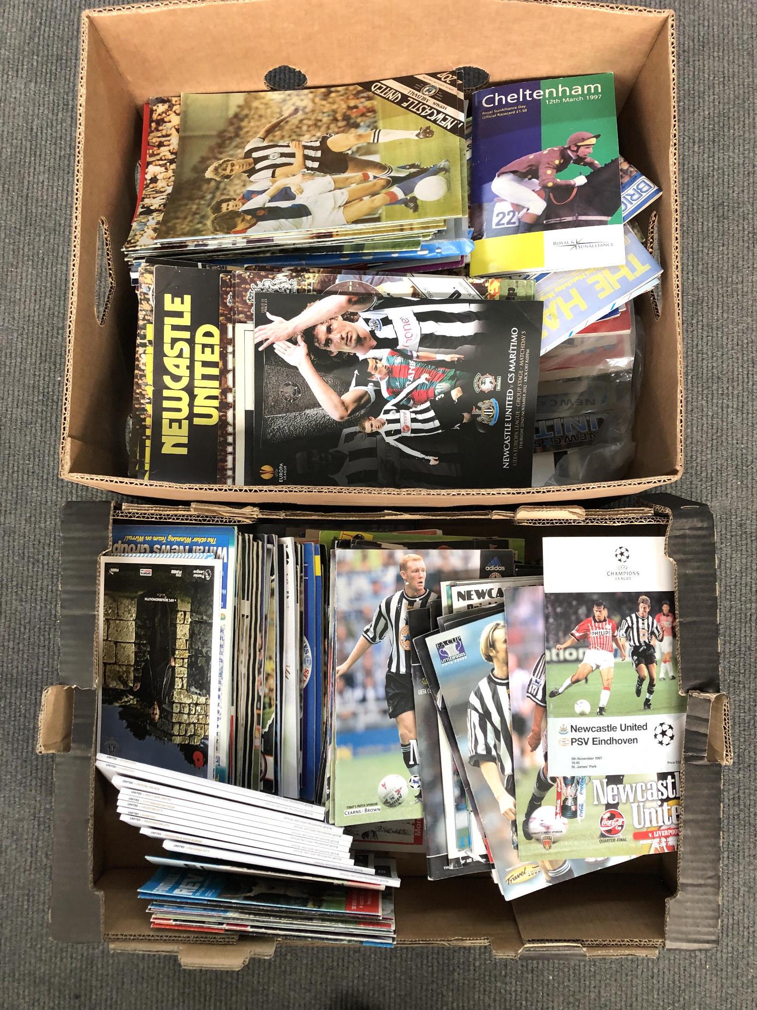 A very large quantity of football programmes, mostly Newcastle United interest.