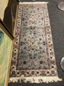 A Persian Nain rug on blue ground 184 x 78 cm