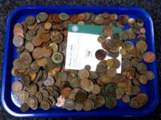 A quantity of antique and later copper coins,