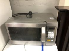 A Samsung commercial microwave (as found)