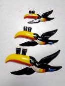 A graduated set of three Carlton ware Guinness toucans