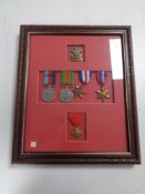 A framed group of Second World War medals