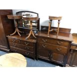 A late Victorian mahogany four drawer dressing table together with matching chest,