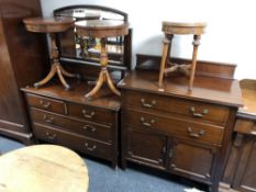 A late Victorian mahogany four drawer dressing table together with matching chest,