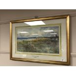 Thomas Swift Hutton (1865 - 1935) : Whitley Bay Links, watercolour, signed, 29 cm x 51 cm, framed.