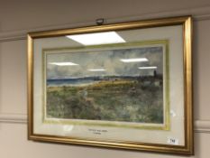 Thomas Swift Hutton (1865 - 1935) : Whitley Bay Links, watercolour, signed, 29 cm x 51 cm, framed.