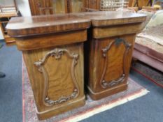 A pair of Victorian mahogany sideboard pedestals