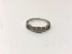 A 14ct white gold diamond set ring, size R CONDITION REPORT: 2.6g.