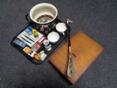 A tray containing miscellaneous to include boxed Ronson lighter,