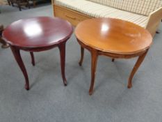 Two occasional tables on cabriole legs