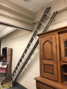 An aluminium two section extension ladder