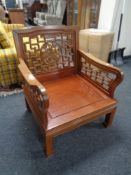 A Chinese hardwood armchair