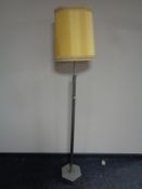 A chrome Art Deco rise and fall standard lamp with shade