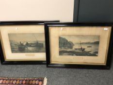 Early Twentieth Century School : Herring Trawlers, photogravure, 28 cm x 49 cm,