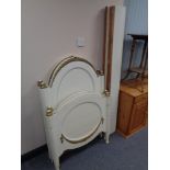 A pair of early 20th century painted pine 3ft bed frames