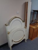 A pair of early 20th century painted pine 3ft bed frames