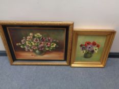 An oil on canvas still life signed Hilding,