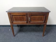 A late nineteenth century inlaid mahogany marble topped wash stand