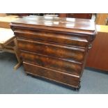 A 19th century continental mahogany four drawer chest