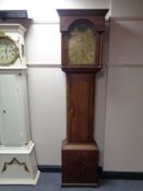 A 19th century oak thirty hour longcase clock with brass dial signed Donaldson of Wigton