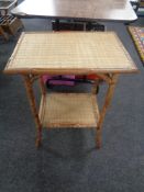 A 20th century bamboo two tier occasional table