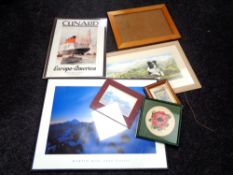 Six framed pictures to include a signed limited edition Kim Lewis print, Floss,