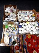 Four boxes containing a quantity of assorted china, mugs,