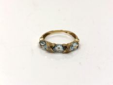 A 10ct gold topaz and diamond ring, size N. CONDITION REPORT: 1.3g.