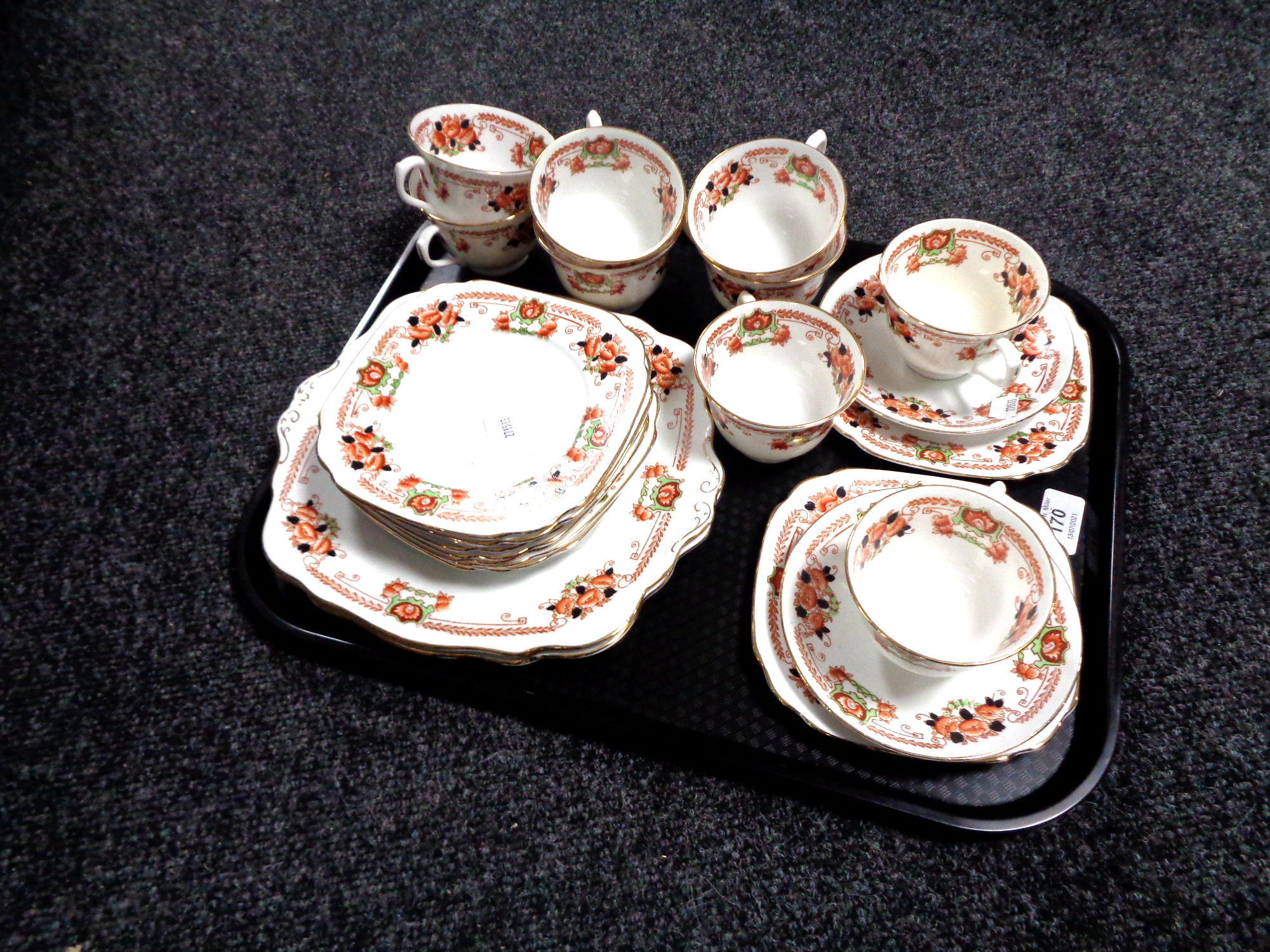 A tray of twenty-five pieces of Royal Albert Crown tea china
