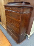 A 19th century mahogany seven drawer chest (a/f)
