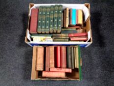 Three boxes of antiquarian and later books to include Longfellows poems, Shakespeare,