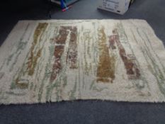 A contemporary shaggy carpet