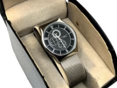 A gent's Christin Lars stainless steel quartz wristwatch, boxed.