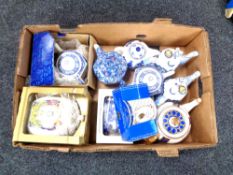 A box containing boxed and unboxed Ringtons tea ware to include tea pots,