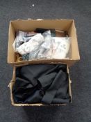 Two boxes containing assorted clothing,