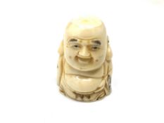 A carved bone Chinese netsuke - Buddha