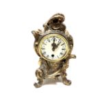 A 20th century gilt metal French desk clock, height 15.