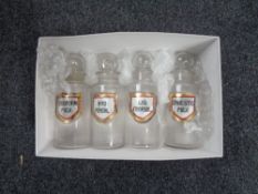 Four antique glass chemist's bottles CONDITION REPORT: Each of the bottles has at