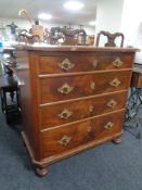 A late 19th century continental mahogany four drawer chest